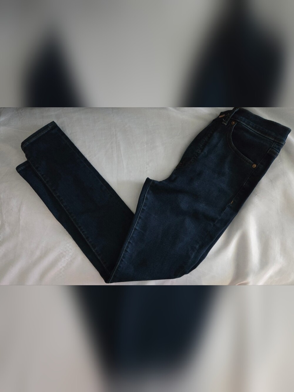 Womens Express Jeans Sz 6 High Rise Skinny Dark Wash Ankle Euc